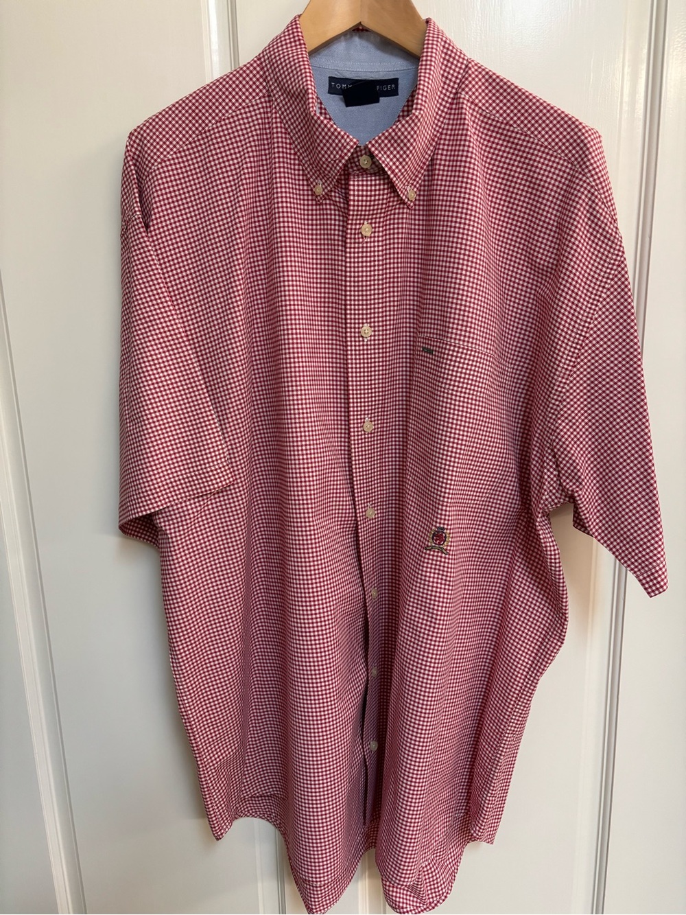 Tommy Hilfiger Short Sleeve Red Check Shirt XXL